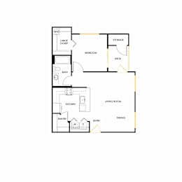 A black and white image of the floor plan