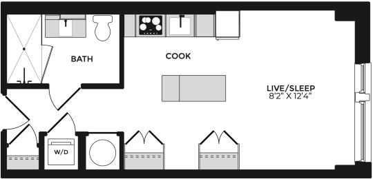 Alton District Luxury Apartments in Washington, DC Studio Floor Plan