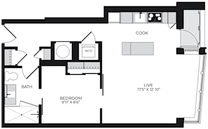 Alton District Luxury Apartments in Washington, DC A109 Floor Plan