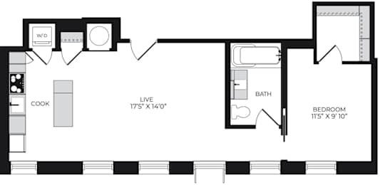 Alton District Luxury Apartments in Washington, DC A113 Floor Plan