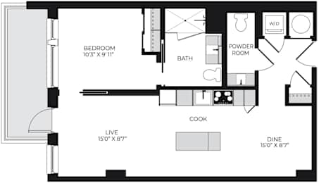 Alton District Luxury Apartments in Washington, DC A1 B1 Floor Plan