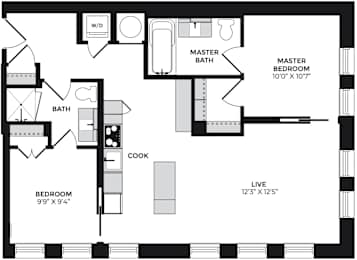 Alton District Luxury Apartments in Washington, DC A1 B201 Floor Plan