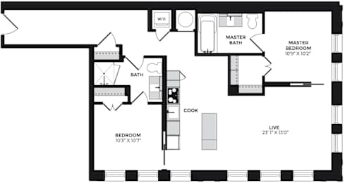 Alton District Luxury Apartments in Washington, DC A1 B207 Floor Plan