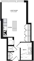 Alton District Luxury Apartments in Washington, DC S06 Floor Plan