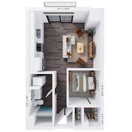Alton Heights in Kansas City, Missouri One Bedroom Floor Plan