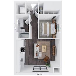 Alton Heights in Kansas City, Missouri One Bedroom Floor Plan