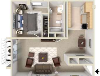 Altura Apartments in Spokane, WA One Bedroom Floor Plan