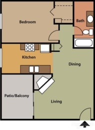 Alvista 23 Apartment Homes 1x1 Floor Plan
