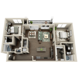 B3 Floor Plan at Arden Woods Apartments, Spring, Texas