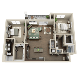 B3A Floor Plan at Arden Woods Apartments, Spring
