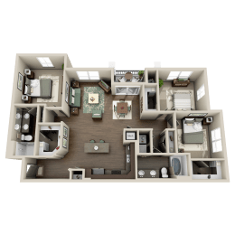 C1 Floor Plan at Arden Woods Apartments, Spring, TX, 77389