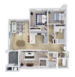 Ascend at Gateway Apartments in Denver, Colorado C1 Floor Plan