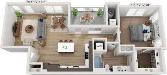 Ascend at Horizon Uptown Apartments in Aurora, Colorado A3 Floor Plan