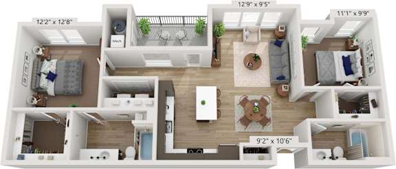 Ascend at Horizon Uptown Apartments in Aurora, Colorado B1 Floor Plan
