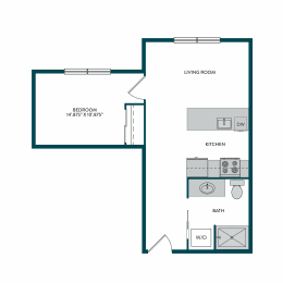 Aspire11 Apartments in Tacoma, Washington Open 1x1 Floor Plan
