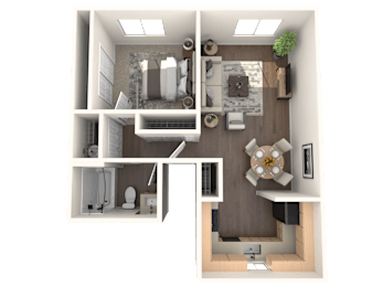 Aspire Eugene Apartments in Eugene, Oregon 1x1 Floor Plan