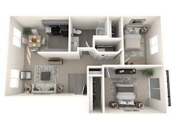 Aspire Oregon City Apartments in Oregon City, Oregon Two Bedroom Floor Plan