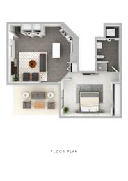 Aspire Oregon City Apartments in Oregon City, Oregon One Bedroom Floor Plan
