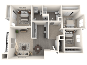Aspire Oregon City Apartments in Oregon City, Oregon Three Bedroom Floor Plan
