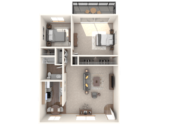 Aspire Trailmark Apartments in Gresham, Oregon 2x1 Floor Plan