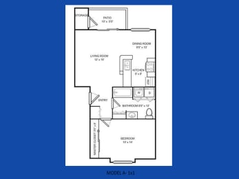 Atlas Apartments One Bedroom Floor Plan