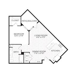A black and white image of a floor plan for a home.