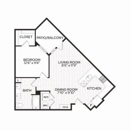 Aura Apache New Apartments in Tempe, Arizona A2H Floor Plan