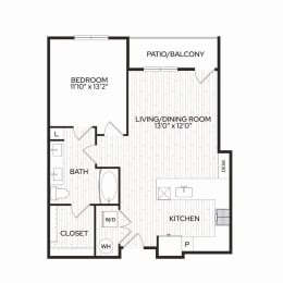 Aura Apache New Apartments in Tempe, Arizona A3 Floor Plan