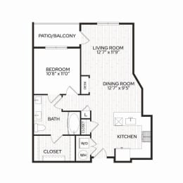 Aura Apache New Apartments in Tempe, Arizona A4 Floor Plan