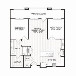 Aura Apache New Apartments in Tempe, Arizona A5 Floor Plan