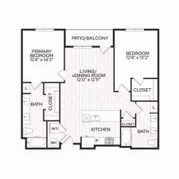 Aura Apache New Apartments in Tempe, Arizona B3 Floor Plan