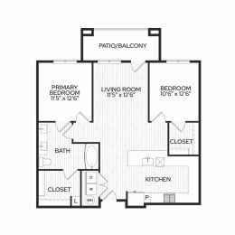 Aura Apache New Apartments in Tempe, Arizona B4H Floor Plan
