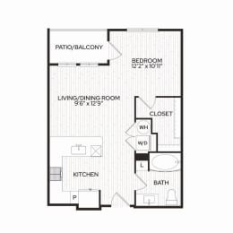 Aura Apache New Apartments in Tempe, Arizona S1 Floor Plan