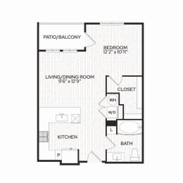 Aura Apache New Apartments in Tempe, Arizona S1m1 Floor Plan