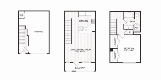 Aura Apache New Apartments in Tempe, Arizona TA1 Floor Plan