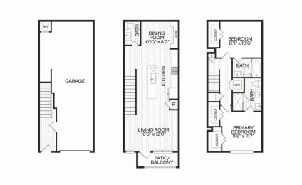 Aura Apache New Apartments in Tempe, Arizona TB1 Floor Plan