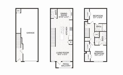 Aura Apache New Apartments in Tempe, Arizona TB1m1 Floor Plan
