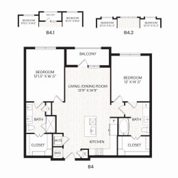Aura Avant Apartments in Lewisville, Texas B4.1 Floor Plan