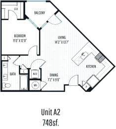 Aura Central Apartments A2 Floor Plan