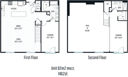Aura Central Apartments B2m2 mezzanine Floor Plan