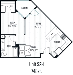 Aura Central Apartments S2H Floor Plan