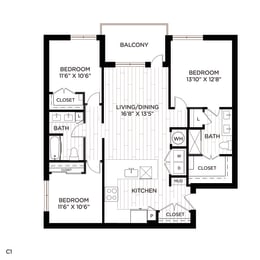 Aura crossroads C1 Floor Plan