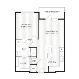Aura High Pointe Apartments in Austin, Texas A2 Floor Plan