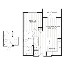 Aura High Pointe Apartments in Austin, Texas A3 Floor Plan