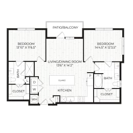 Aura High Pointe Apartments in Austin, Texas B1 Floor Plan