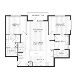 Aura High Pointe Apartments in Austin, Texas B1.3 Floor Plan