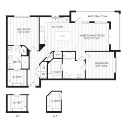 Aura High Pointe Apartments in Austin, Texas B3.1 ANSI Floor Plan