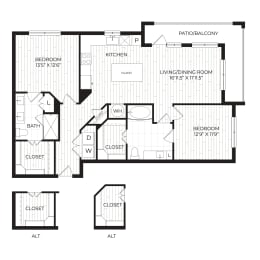 Aura High Pointe Apartments in Austin, Texas B3 Floor Plan