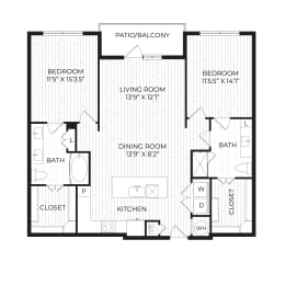 Aura High Pointe Apartments in Austin, Texas B5 Floor Plan
