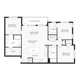 Aura High Pointe Apartments in Austin, Texas C1.1 ANSI Floor Plan